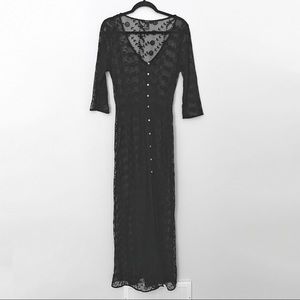 F21 - Sheer Mesh Floral Button Up Dress